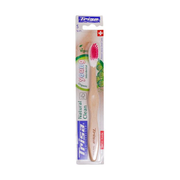 مسواک-کودک-نچرال-کلین-با-برس-نرم-تریزا-مناسب-بالای-6-سال---Trisa-Natural-Clean-Young-Organic-Soft-Toothbrush-for-6-years-old