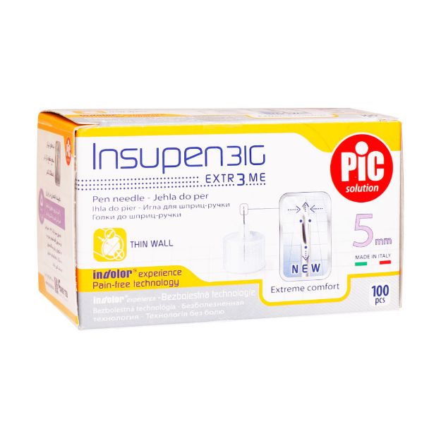 سوزن قلم انسولین 5 میلی متر پیک سلوشن 100 عدد - Pic Solution Insulin Pen Needle 5mm 100 pics