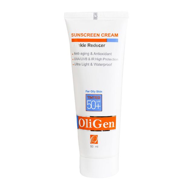 کرم-ضدآفتاب-رنگی-پوست-چرب-الی-ژن-SPF50-حجم-50-میلی-لیتر---OliGen-Sunscreen-Cream-SPF50-for-Oily-Skin-50-ml
