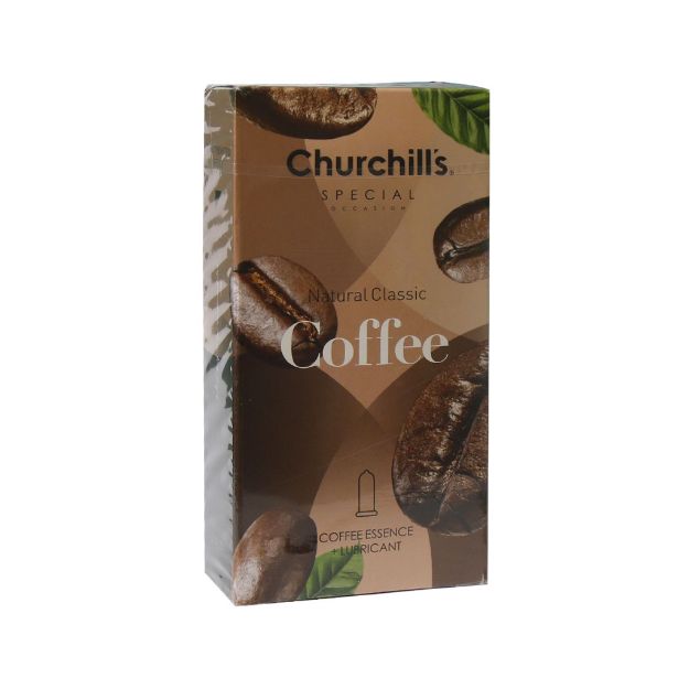 کاندوم با فرم بدنه ساده قهوه چرچیلز حاوی ژل روان کننده 12 عدد - Churchills Natural Classic Coffee Condom 12 Pcs