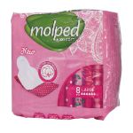 نوار بهداشتی مسافرتی ضخیم پنبه ای بزرگ مولپد 8 عددی - Molped Maxi Soft Large Pad 8 Pcs