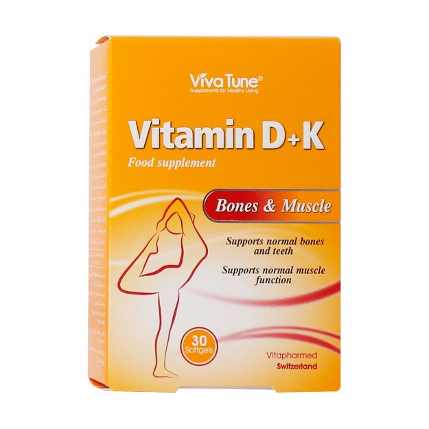 سافت ژل ویتامین D و K ویواتیون 30 عدد - VivaTune Vitamin D Plus K 30 Softgels