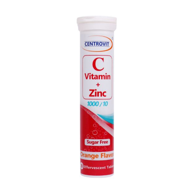 قرص جوشان ویتامین C 1000 و زینک سنتروویت 20 عدد - Centrovit Vitamin C 1000mg and zinc Effervescent Tablets