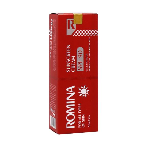 کرم-ضد-آفتاب-SPF90-رومینا-مناسب-انواع-پوست-50-میلی-لیتر---Romina-Sunscreen-Cream-SPF90-50-ml