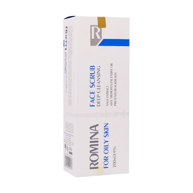 اسکراب-صورت-پوست-چرب-و-جوش-دار-رومینا-200-میلی-لیتر---Romina-Face-Scrub-For-Oily-Skin-200-ml