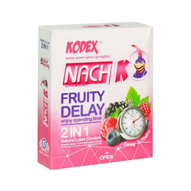 کاندوم 2 در 1 کدکس مدل فروتی دیلی 3 عدد - Nach Kodex Total 2 In 1 Model Fruity Delay Condoms 3 Pcs