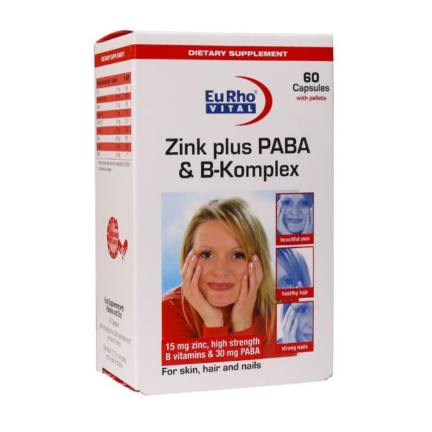 کپسول زینک پلاس پابا و ب کمپلکس یوروویتال 60 عدد - Eutho Vital Zink Plus Paba And B Komplex 60 Caps