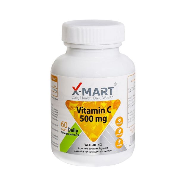 قرص-ویتامین-C-500-میلی-گرم-ایکس-مارت-60-عدد---X-Mart-Vitamin-C-500-mg-60-Tablets