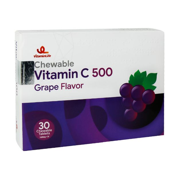 قرص-جویدنی-ویتامین-C-500-میلی-گرم-ویتامین-لایف-30-عدد---Vitamin-Life-Vitamin-C-500-mg-30-Chewable-Tablets