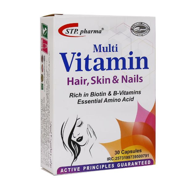 کپسول-مولتی-ویتامین-پوست-مو-و-ناخن-اس-تی-پی-فارما-30-عدد---STP-Pharma-Hair-Skin-And-Nails-30-Caps