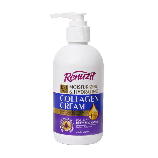 کرم-آبرسان-و-مرطوب-کننده-پمپی-حاوی-کلاژن-رینوزیت-250-میلی-لیتر---Renuzit-Moisturizing-and-Hydration-Collagen-Cream-250ml