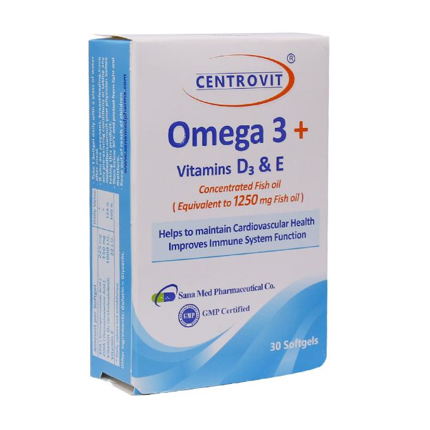 سافت-ژل-امگا-3-ویتامین-D3-و-E-سنتروویت-30-عدد---Centrovit-Omega-3-Vitamin-D3-&-Vitamin-E-30-Softgels