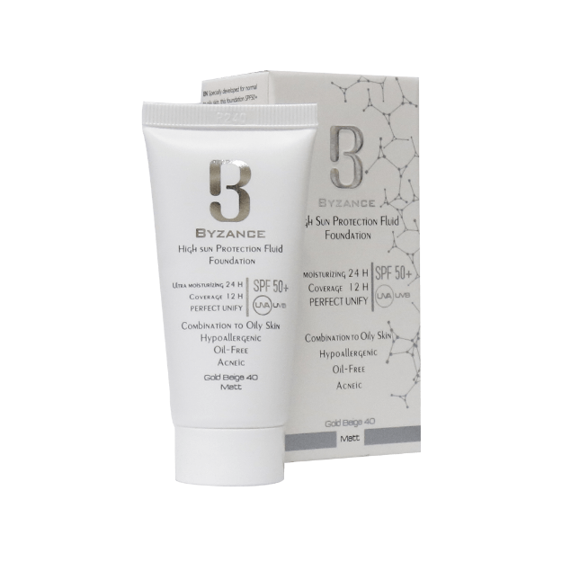 فلوئید-ضد-آفتاب-کرم-پودری-+SPF50-بیزانس-مناسب-پوست-مختلط-و-چرب-30-میلی-لیتر---Byzance-High-Sun-Protection-Fluid-Foundation-SPF50+-30-ml