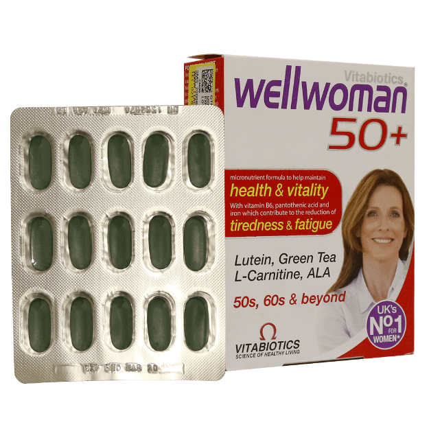 کپسول-ول-وومن-۵۰-سال-به-بالا-ویتابیوتیکس-مخصوص-خانم-ها-۳۰-عددی---Vitabiotics-Wellwoman-50+-30-Cap