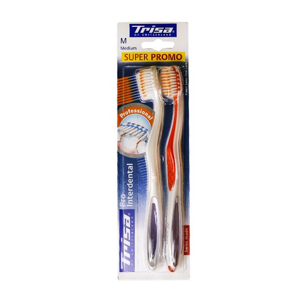 مسواک دوتایی پرو اینتردنتال با برس متوسط تریزا - Trisa Pro Interdental Toothbrush 2 pcs