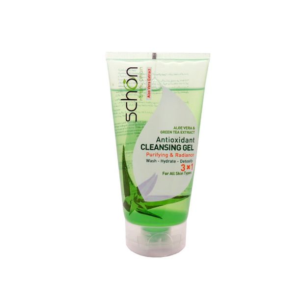 ژل-شستشوی-صورت-شون-حاوی-آلوئه-ورا-و-چای-سبز-150-میلی-لیتر---Schon-Face-Cleansing-Gel-With-Green-Tea-&-Aloevera-150-ml