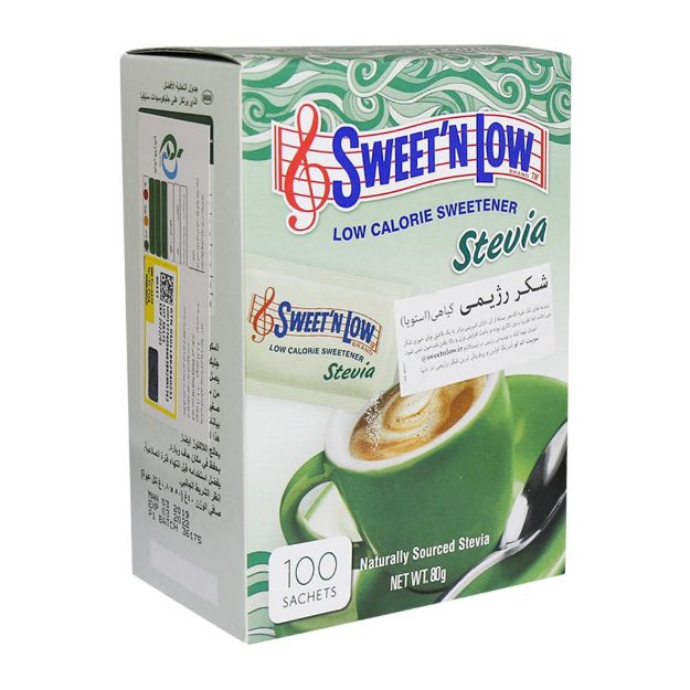 پودر شیرین کننده طبیعی Stevia سوییت اند لو 100 عدد - Sweet’n Low Stevia Low Calorie Sweetener 100 Sachets