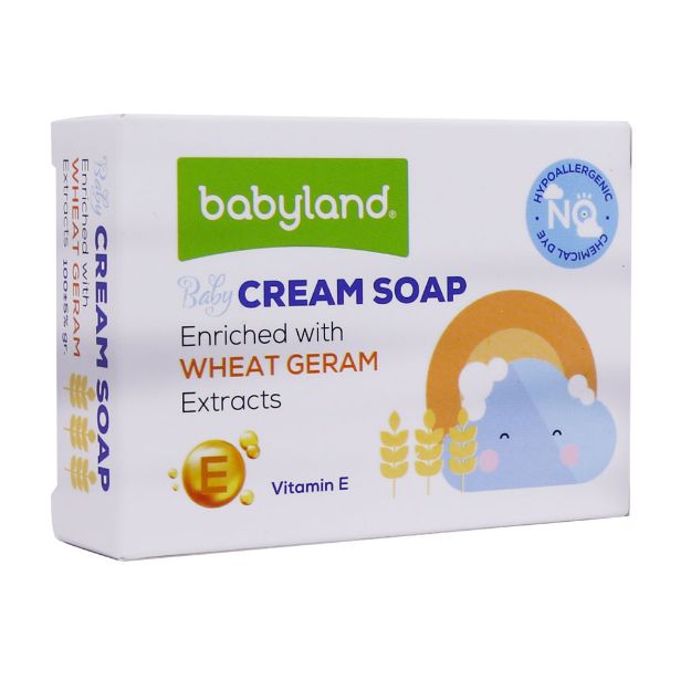 صابون-کرمی-بچه-حاوی-عصاره-جوانه-گندم-بیبی-لند-100-گرم---Babyland-Wheat-Geram-Cream-Soap-100-g