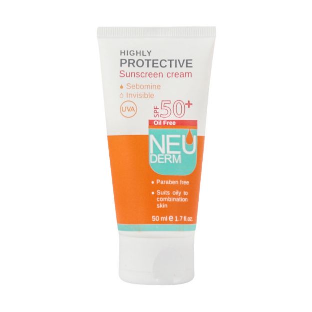 کرم-ضد-آفتاب-فاقد-چربی-هایلی-پروتکتیو-نئودرم-⁺SPF50-مناسب-پوست-های-مختلط-و-چرب-۵۰-میلی-لیتر---Neuderm-Highly-Protective-Sunscreen-SPF50⁺-Cream-For-Combination-And-Oily-Skins-50-ml