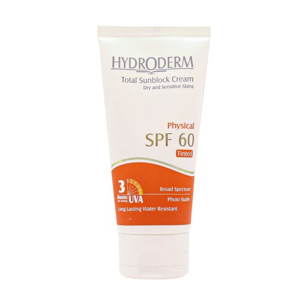 کرم-ضد-آفتاب-SPF60-رنگی-هیدرودرم-مناسب-پوست-های-خشک-و-حساس-۵۰-میلی-لیتر---Hydroderm-Total-Sunblock-SPF60-Tinted-Cream-For-Dry-And-Sensitive-Skins-50-ml