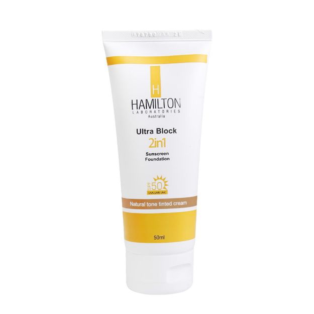 کرم-ضد-آفتاب-رنگی-2-در-1-پوست‌-چرب-SPF50-همیلتون-مدل-اولترا-بلاک-50-میلی-لیتر---Hamilton-SPF50-2In1-Ultra-Block-For-Oily-&-Acne-Prone-Skin-Cream-50-ml