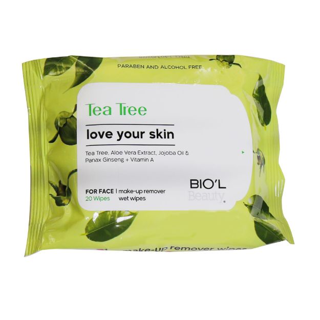 دستمال-مرطوب-پاک-کننده-آرایش-حاوی-عصاره-درخت-چای-بیول-20-عدد---Biol-Tea-Tree-Make-Up-Remover-For-Oily-Skin-20-Wipes