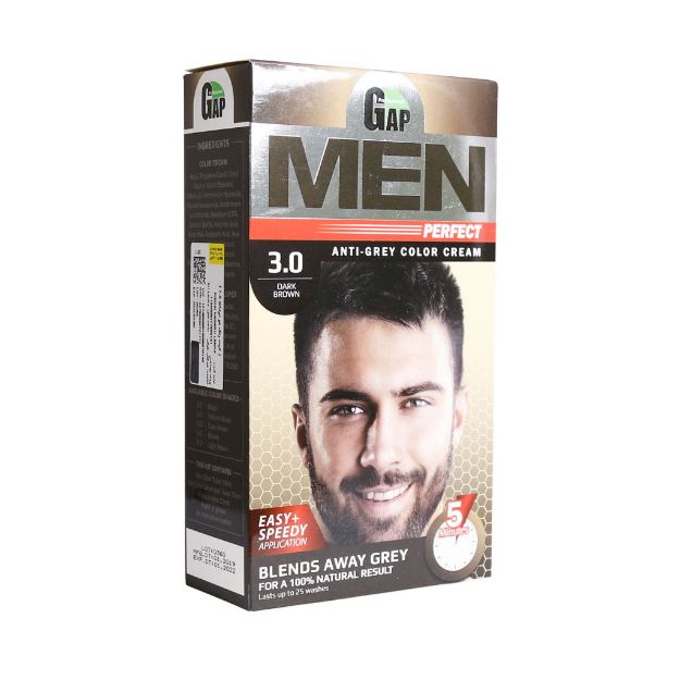 کیت-رنگ-موی-مردانه-گپ-مدل-من-پرفکت-50-میلی-لیتر---Gap-Men-perfect-Anti-Grey-color-cream-50-ml