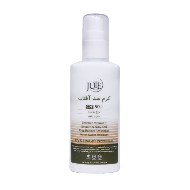 کرم-ضد-آفتاب-پمپی-بی-رنگ-SPF50-ژوت-مناسب-انواع-پوست-100-میلی-لیتر---Jute-Sunscreen-Cream-For-All-Skin-With-Spf50