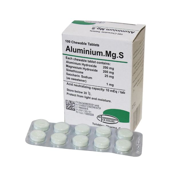 قرص جویدنی آلومینیوم. ام جی. اس 100 عددی - Toliddaru Pharma. Co. Aluminium.Mg.S 100 Tabs