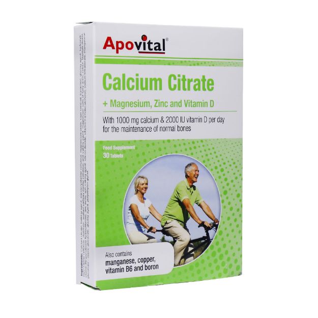 قرص-کلسیم-سیترات-همراه-با-منیزیم-زینک-و-ویتامین-D-آپوویتال-30-عدد---Apovital-Calcium-Citrate-Magnesium-Zinc-And-Vitamin-D-30-Tabs