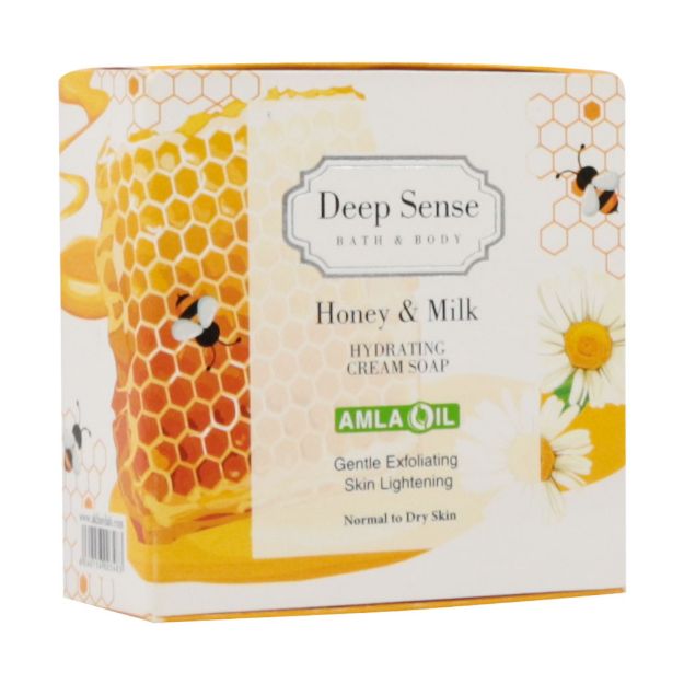 صابون-کرمی-آبرسان-شیر-و-عسل-دیپ-سنس-سی-گل-75-گرم---Deep-Sense-seagul-Honey-And-Milk-Hydrating-Soap-75g
