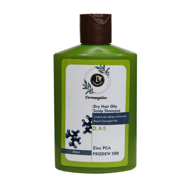 شامپو-مناسب-موی-خشک-و-کف-سر-چرب-درم-انجلین-200-میلی-لیتر---Dermangeline-Dry-Hair-And-Oily-Scalp-Shampoo-200-ml