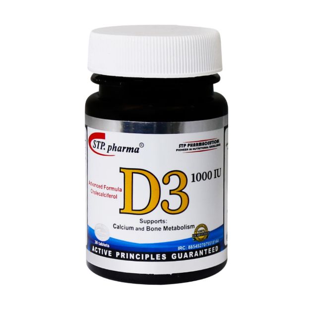 قرص-ویتامین-D3-1000-واحد-اس-تی-پی-فارما-30-عدد---STP-Pharma-D3-1000-IU-30-Tablets