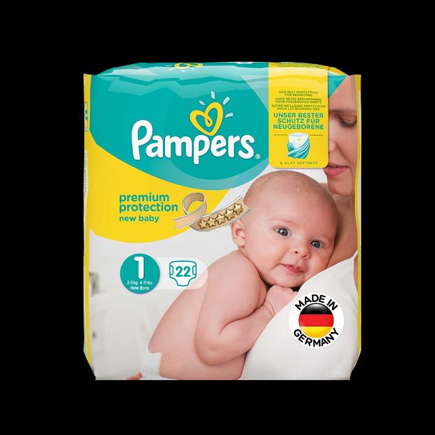پوشک سایز ۱ پمپرز مدل Premium بسته ۲۲ عددی - Pampers Premium Size 1 Diaper 22 Pcs