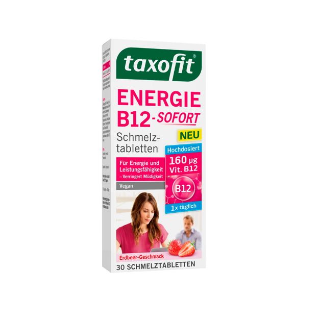 قرص زیر زبانی انرژی B12 سوفورت تاکسوفیت 30 عدد - Taxofit Energie B12 Sofort 30 Schmelztabletten