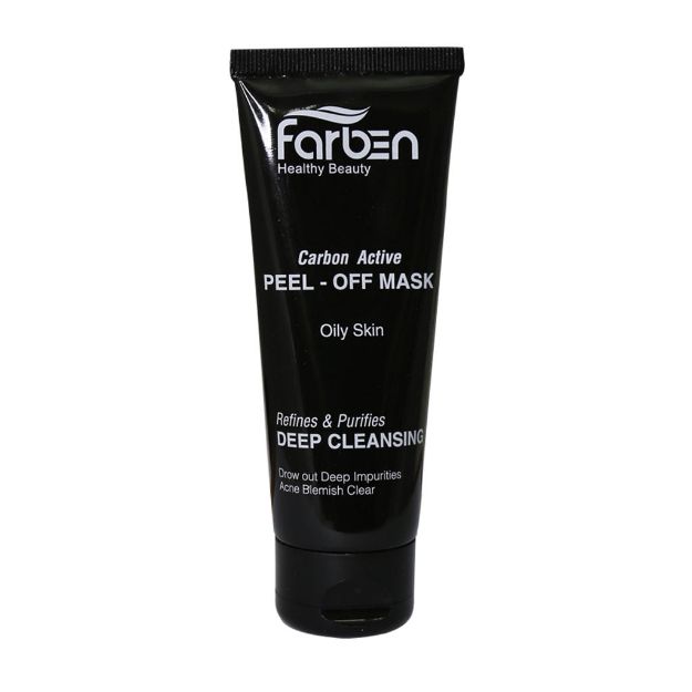 ماسک-زغال-صورت-همراه-با-کربن-فعال-فاربن-75-میلی-لیتر---Farben-Deep-Cleansing-Carbon-Active-75-ml
