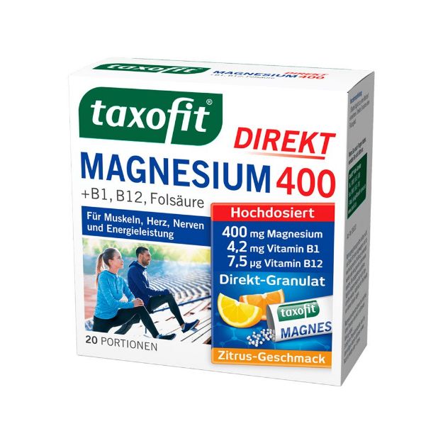پودر منیزیم دایرکت 400 تاکسوفیت 20 عدد - Taxofit Direkkt Mangnesium 400 20 Sachets