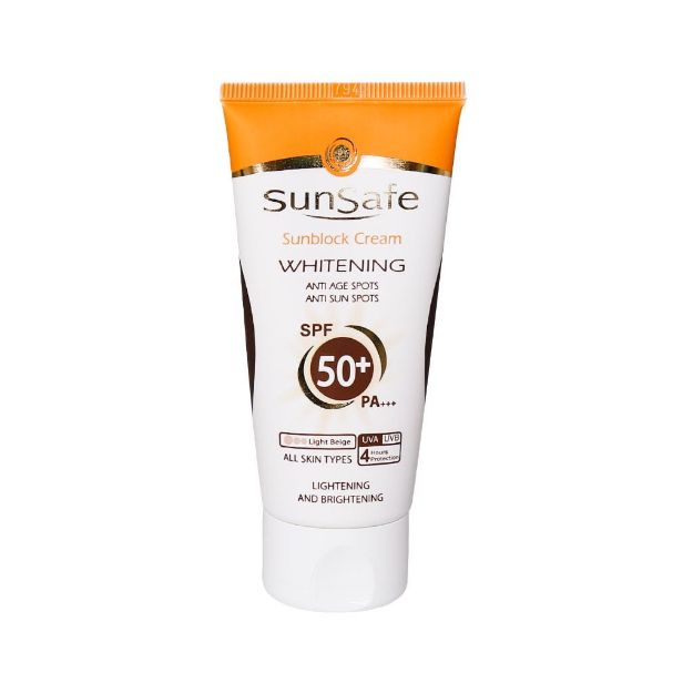 کرم-ضد-آفتاب-SPF50-روشن-کننده-سان-سیف-مناسب-انواع-پوست-50-گرم---Sunsafe-Whitening-Sunscreen-Cream-50g