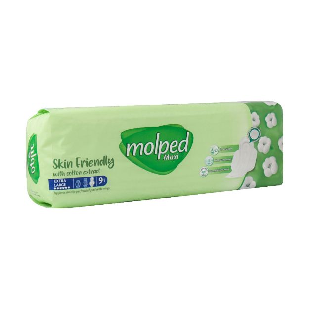نوار-بهداشتی-ضخیم-خیلی-بزرگ-مولپد-مناسب-استفاده-در-شب-9-عدد---Molped-X-Large-Maxi-Dry-And-Comfort-9-Pcs
