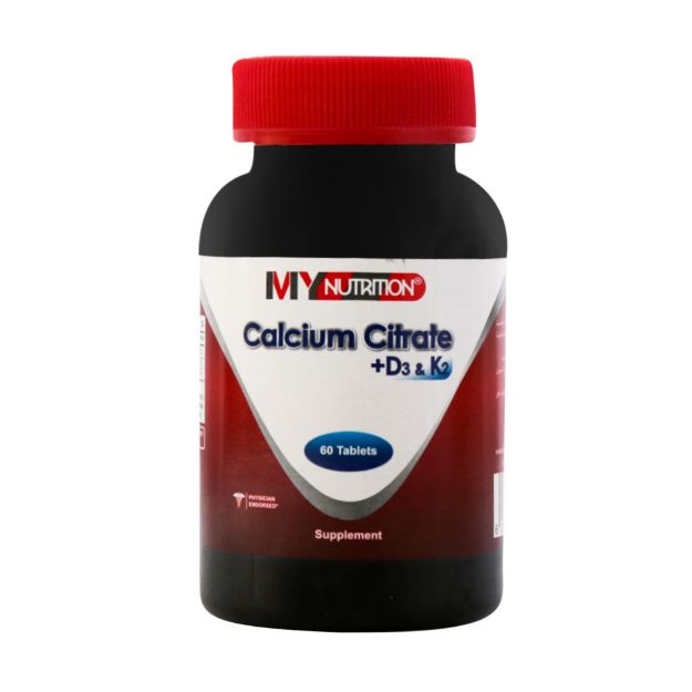 قرص-کلسیم-سیترات-مای-نوتریشن-حاوی-ویتامین-D3-و-K2-بسته-60-عددی---My-Nutrition-Calcium-Citrate-+-D3-+-K2-Softgels-60-Tablets