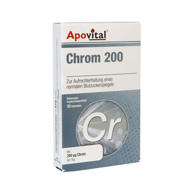 قرص کروم 200 میکروگرم آپوویتال 30 عدد - Apovital Chrom 200 mcg 30 Tablets
