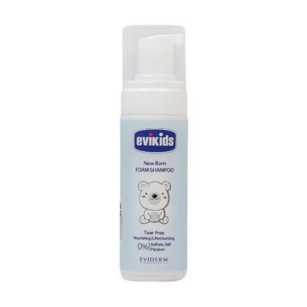 شامپو-فوم-سر-و-بدن-کودک-اویکیدز-اویدرم-150-میلی-لیتر---Eviderm-Evikids-New-Born-Foam-Shampoo-150-ml