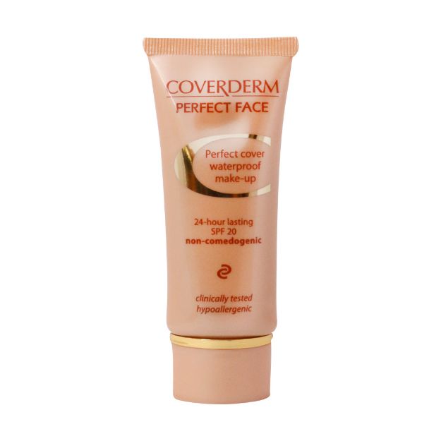 کرم پودر صورت SPF20 پرفکت فیس کاوردرم 30 میلی لیتر - Coverderm Perfect Face Spf20 Make Up Cream 30 ml