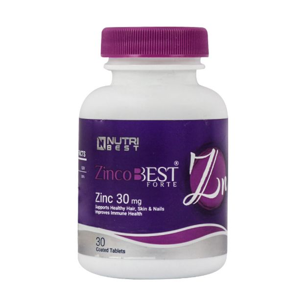 قرص زینکوبست فورت 30 میلی گرم نوتری بست 30 عدد - Nutri Best Zinco Best 30 Tabs
