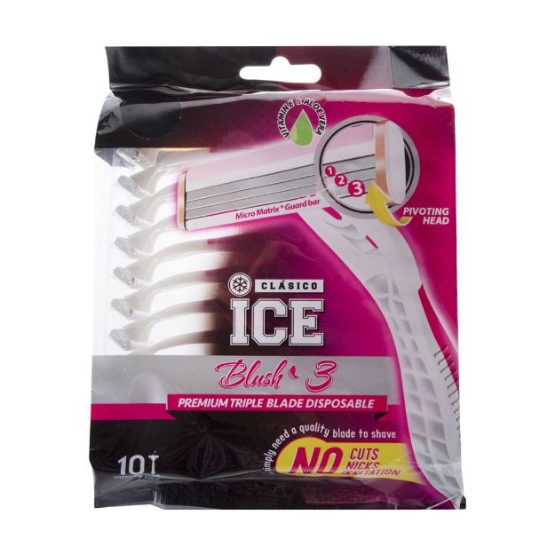 خودتراش زنانه آیس مدل Blush 3 بسته 10 عددی - Ice Blush 3 Women’s Razors 10 pack