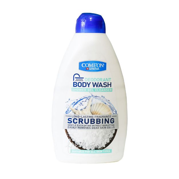 شامپو-بدن-ژلی-لایه-بردار-کامان-مناسب-انواع-پوست-510-میلی-لیتر---Comeon-Scrubbing-Body-Wash-510-ml