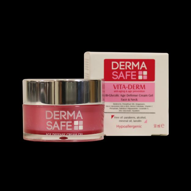 ژل-کرم-ضد-چروک-و-مغذی-درماسیف-۵۰-میلی-لیتر---Derma-Safe-Vita-Derm-Bi-Glycolic-Age-Defense-Cream-Gel-50-ml