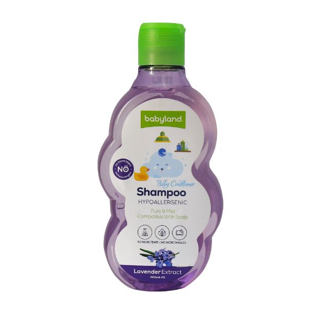 شامپو-نرم-کننده-بچه-حاوی-عصاره-اسطوخودوس-بیبی-لند-200-میلی-لیتر---Babyland-Hypoallergenic-Lavender-Extract-Shampoo-200-Ml