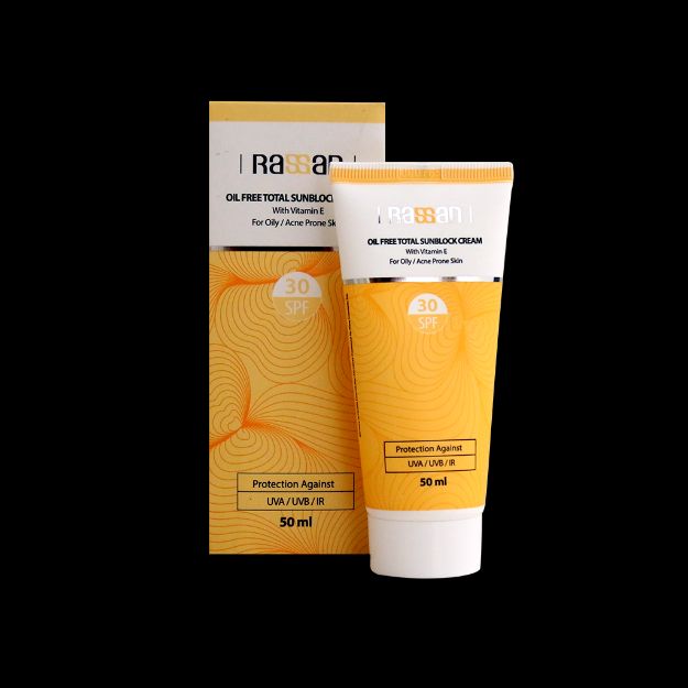 کرم-ضد-آفتاب-فاقد-چربی-SPF30-راسن-مناسب-پوست-چرب-و-آکنه-دار-۵۰-میلی-لیتر---Rassan-Oil-Free-Total-Sunblock-Cream-SPF30-50-ml