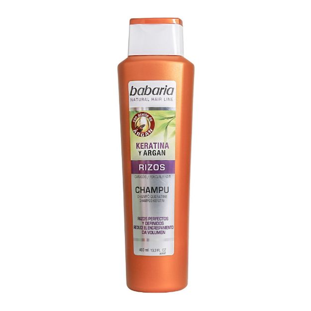 شامپو-موهای-فر-باباریا-حاوی-کراتین-و-روغن-آرگان-400-میلی-لیتر---Babaria-Shampoo-for-Curly-Hair-with-keratin-and-Argan-Oil-400-ml